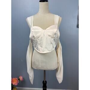 Cider Your Closet's Happy Hour Satin Corset Puff Drop Sheer Sleeves Regency XL
